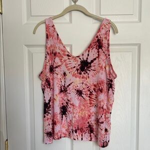 DONATED MAY 1st! Ideology Pink Tie-Dye Sleeveless Top